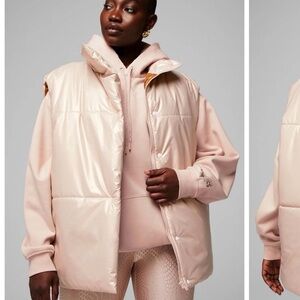 Fabletics Light Pink Puffer Vest
